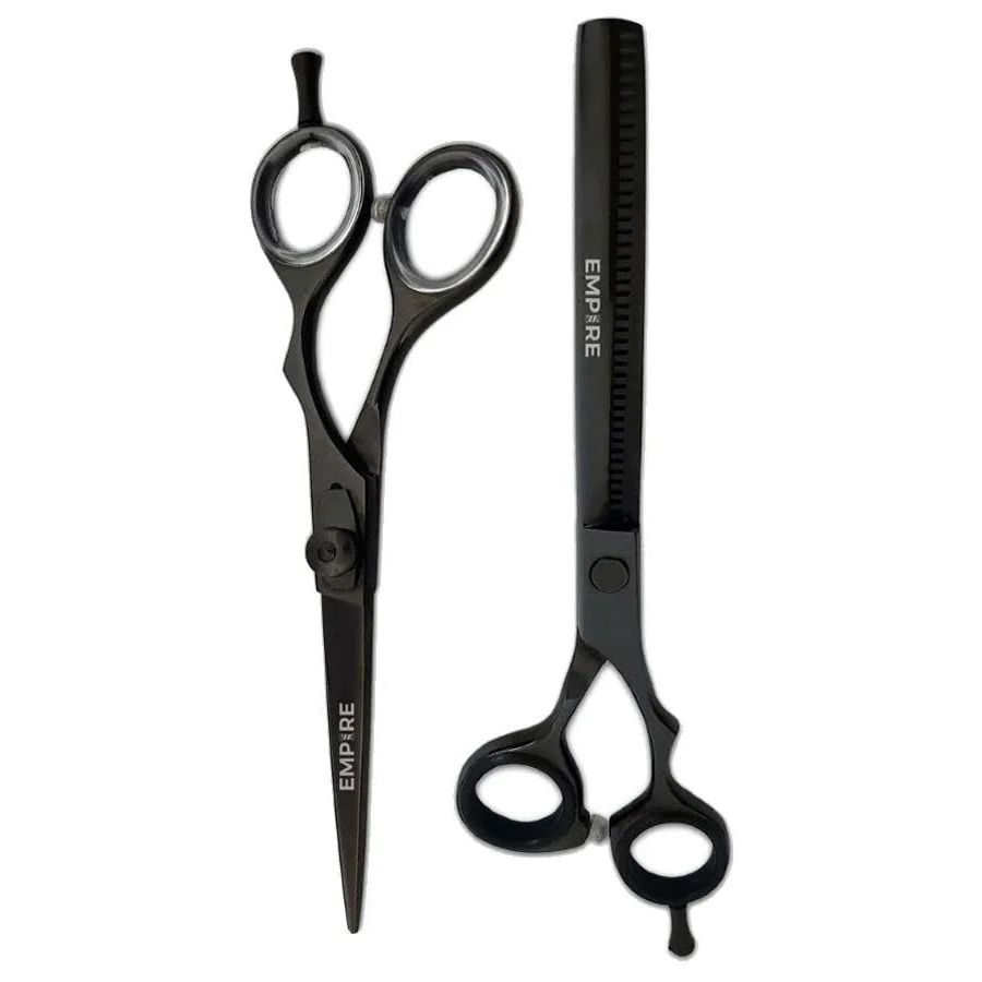 #EMP1015/1301 Empire Black Adjustable 6" Shear & Thinner Combo