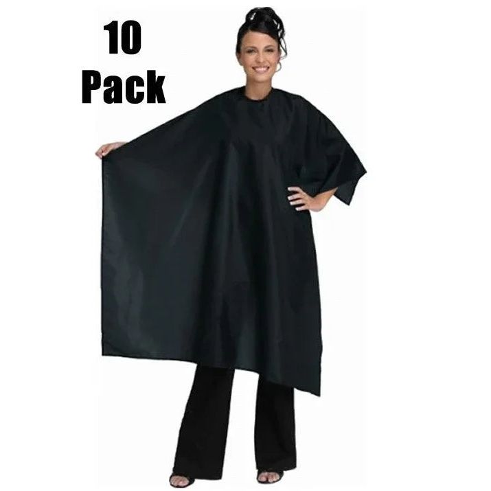 Whisper Styling Cape Black w/ Snap 10pk #199S-BLK-10PK
