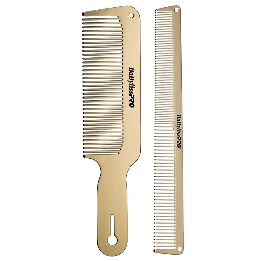 BabylissPro GoldFX Metal Comb 2pk #BCOMBSET2G