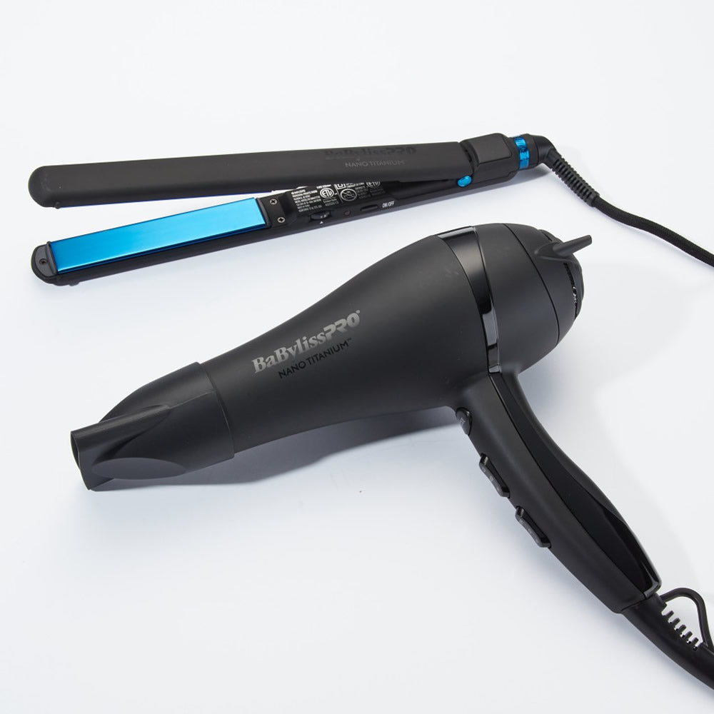 BaBylissPRO BNTPPMB415 matte-black dryer and Ultra-Thin iron set