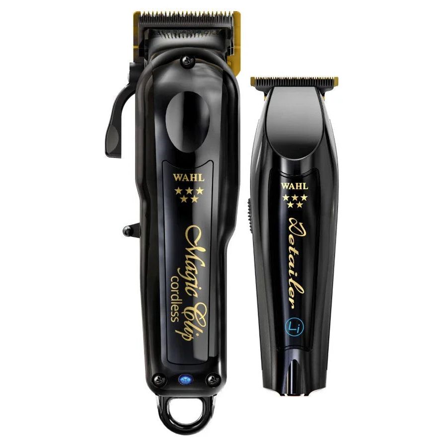 Black Wahl Magic Clip and Detailer Li cordless barber combo, front view