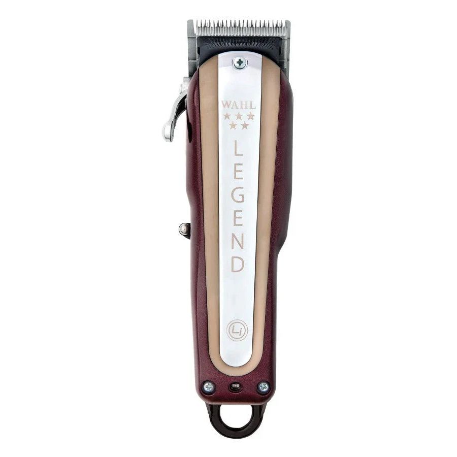 Burgundy-and-silver Wahl Cordless Legend 08594 clipper, front view