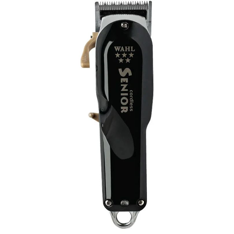 Black-and-gold Wahl 5 Star Senior 08504-400 cordless clipper, front view