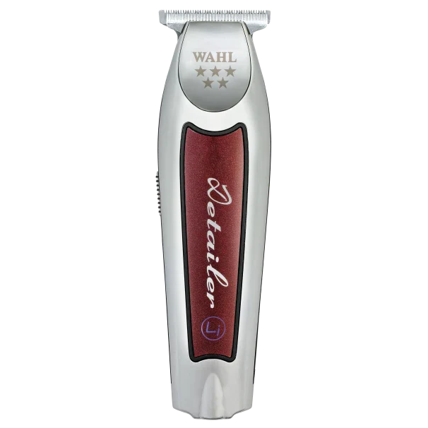 Silver-and-burgundy Wahl Cordless Detailer Li 08171 trimmer, front view