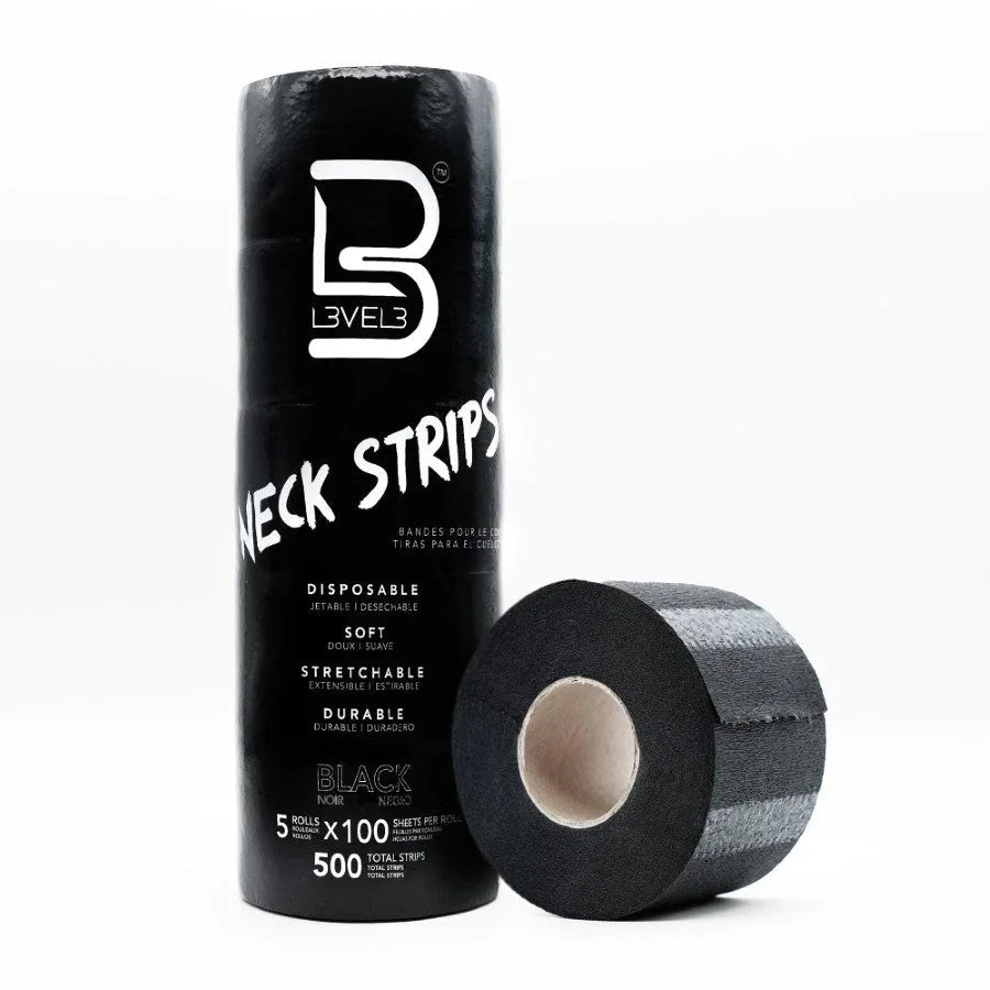 L3vel3 Neck Strips - Black - 5 Rolls 100 Strips/Roll