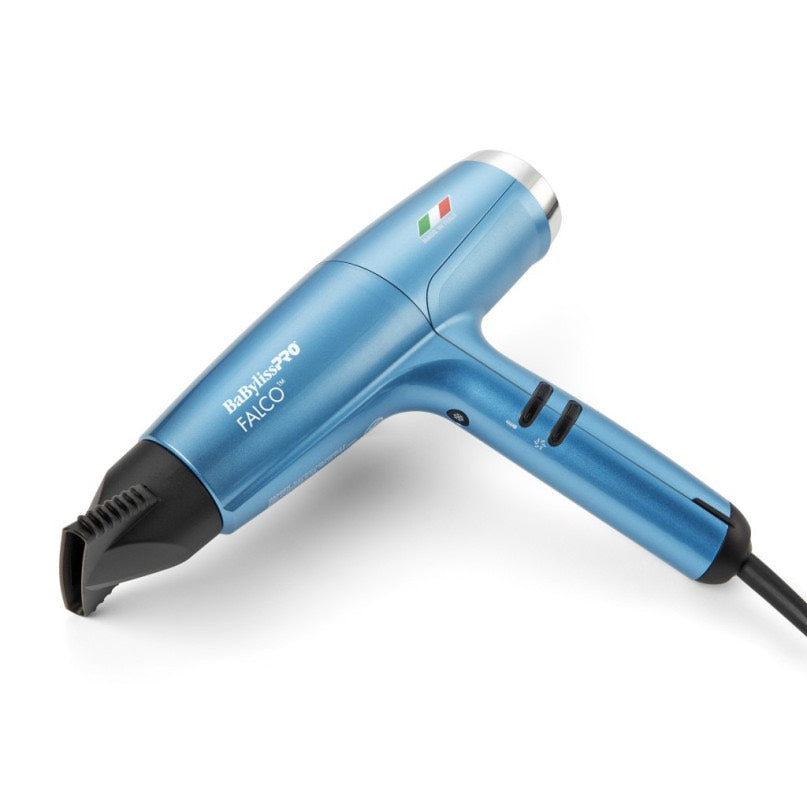 Blue BaBylissPRO FALCO professional ionic hair dryer BNT8550 with concentrator nozzle