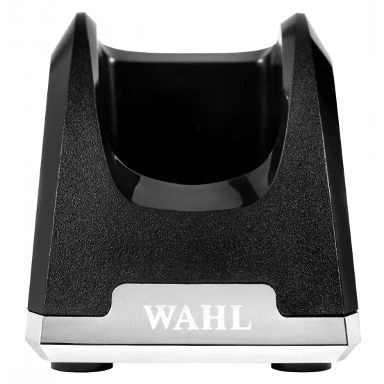 Black Wahl 03801-100 cordless clipper charging stand, front view