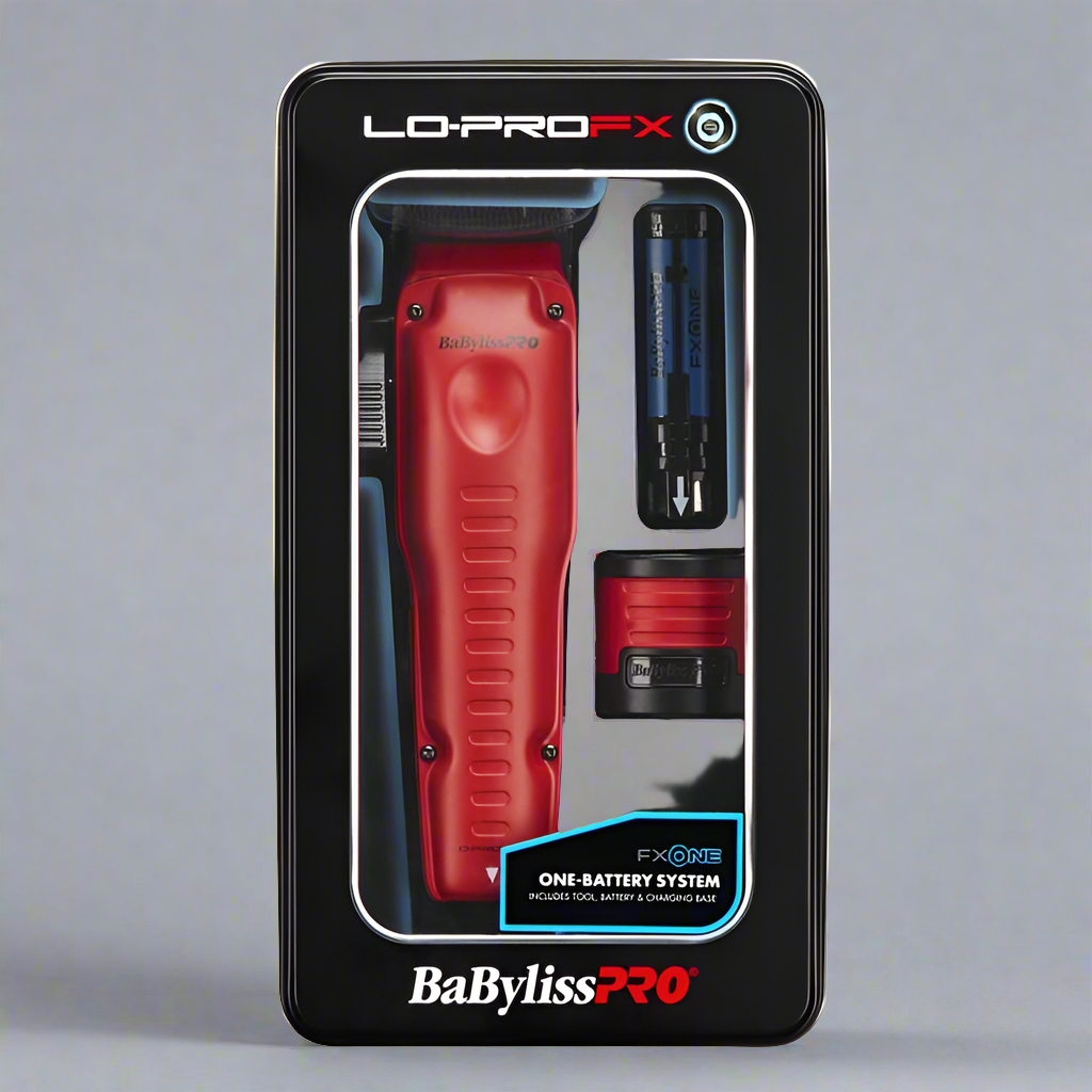 #FX829MR BABYLISSPRO FXONE LO-PROFX MATTE RED CLIPPER + FREE BATTERY