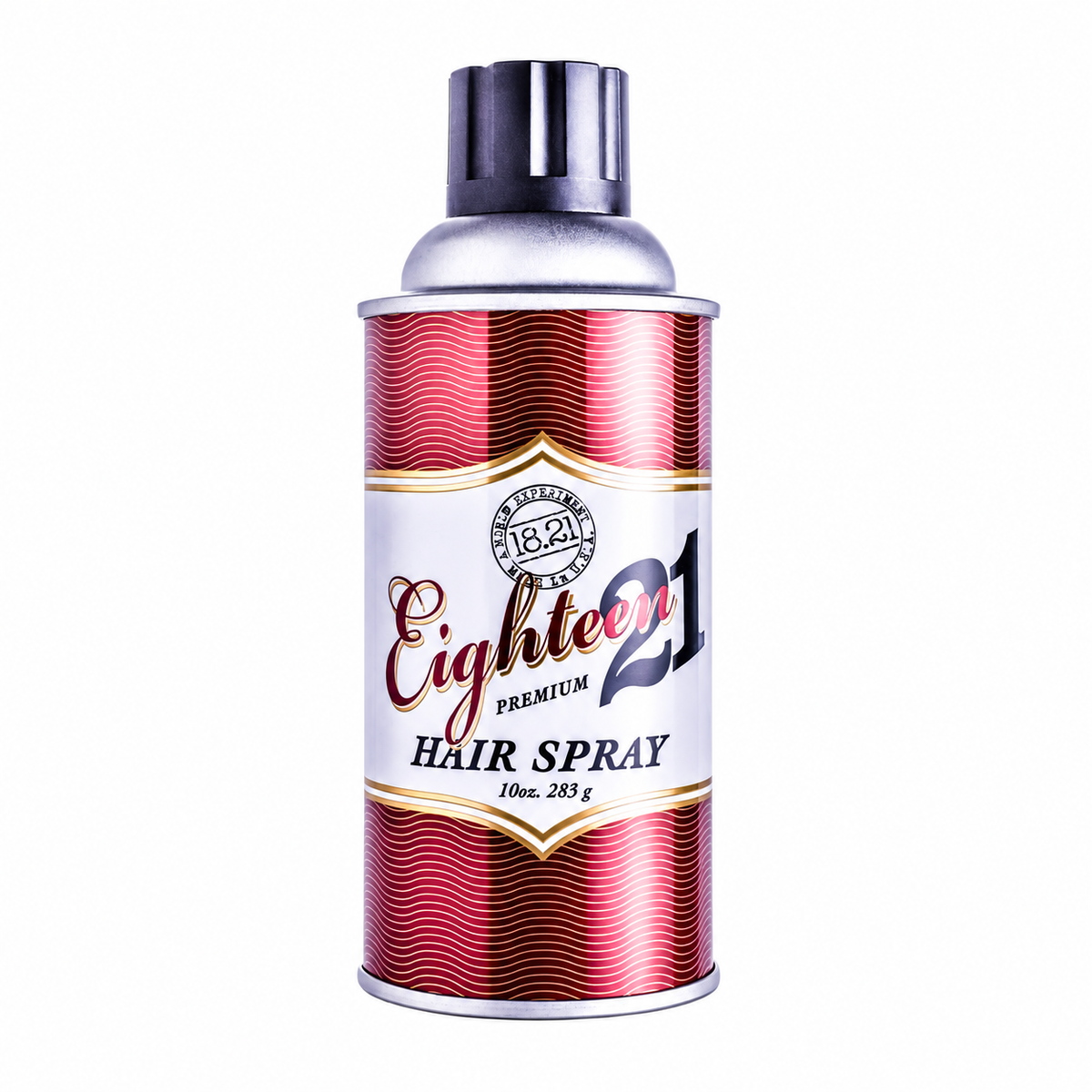 18.21 Man Made Premium Hairspray 10 oz aerosol can on white background