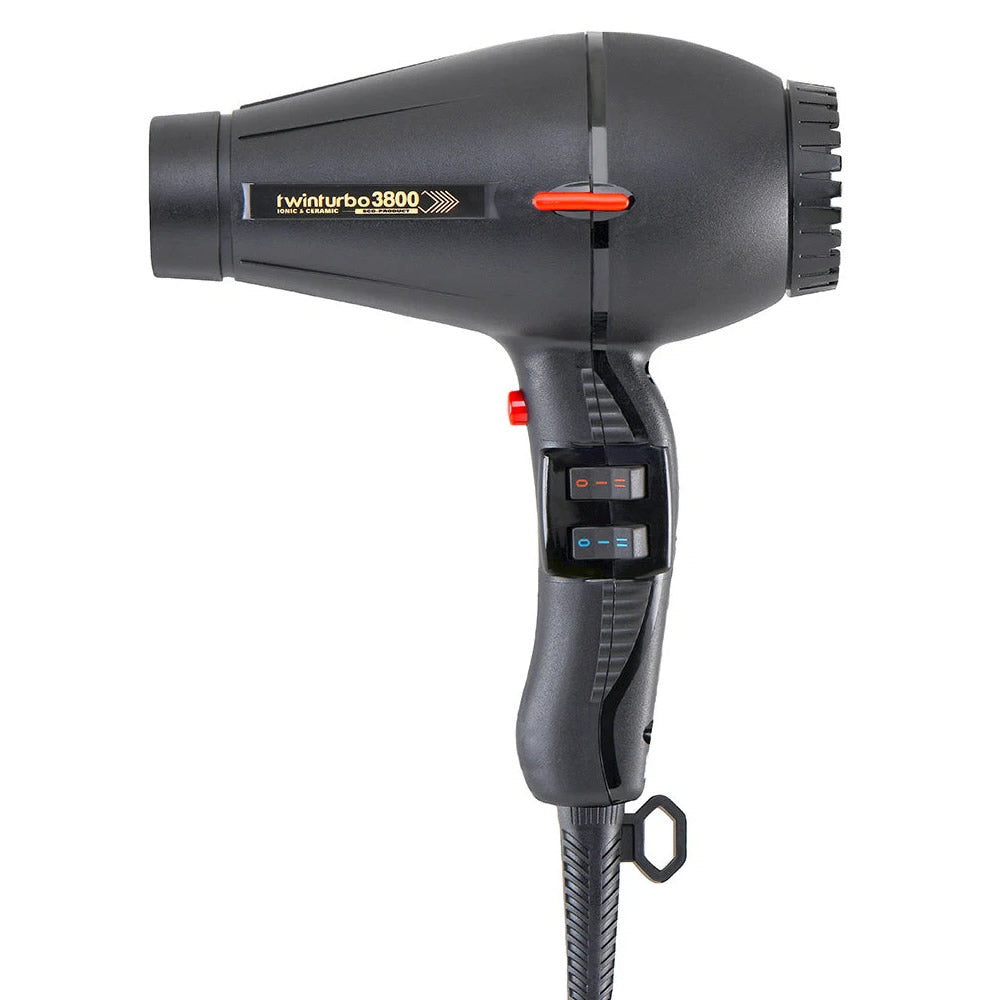 Turbo Power Twin Turbo 3800 Ionic & Ceramic Hair Dryer #330 - Black