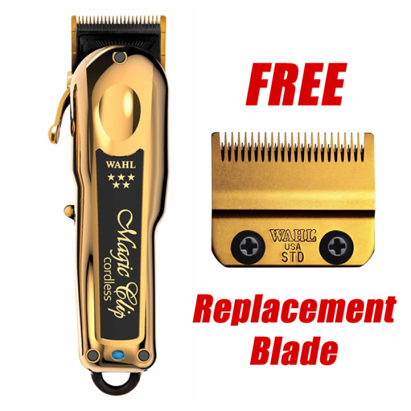 #8148-700 WAHL 5-STAR CORDLESS MAGIC CLIP GOLD W/ FREE BLADE & CHARGING STAND