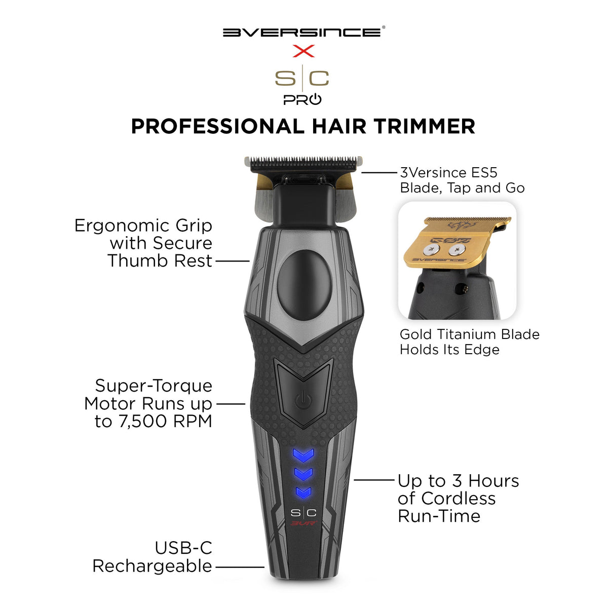 StyleCraft × 3Versince 3VESTRIM trimmer feature overview