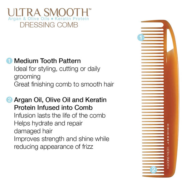 Cricket Ultra Smooth Dressing Comb #5515130 - features
