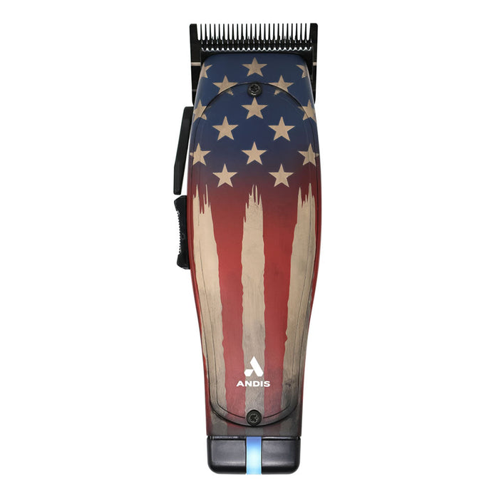 Andis Master 1776 limited-edition clipper with American flag finish, front view