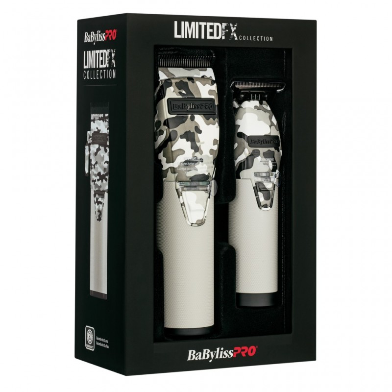 BaBylissPRO FXHOLPK2CAM black-camo clipper and trimmer set in retail box