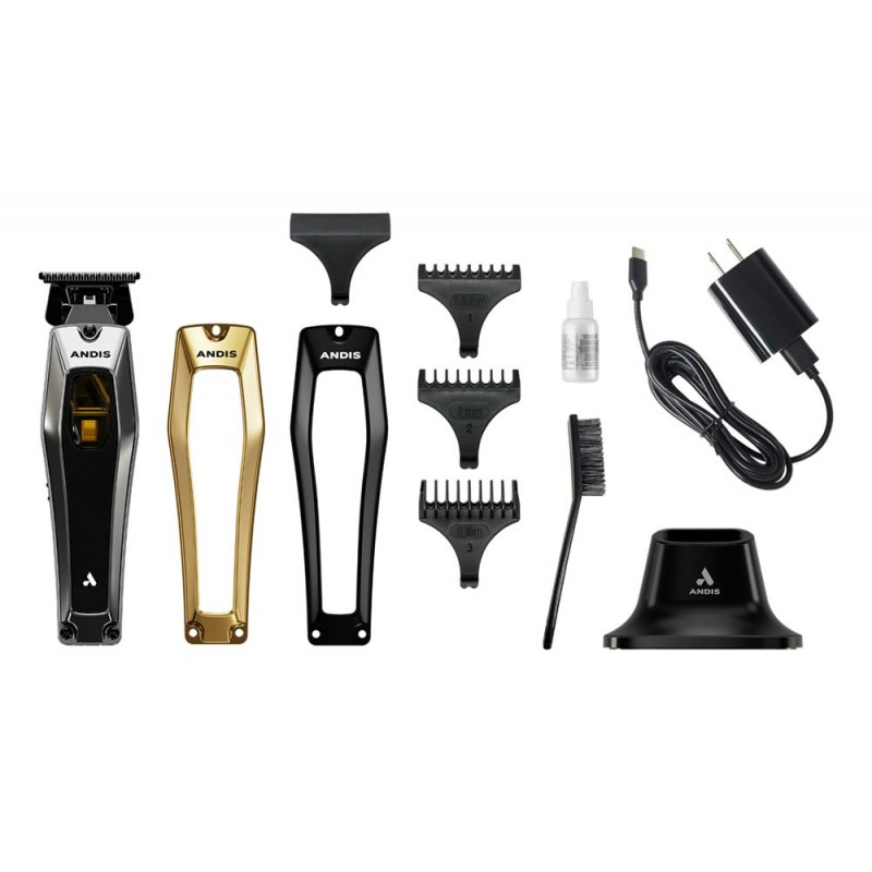 Andis reCON 562697 trimmer kit with housings, three combs, stand, adapter, oil and brush