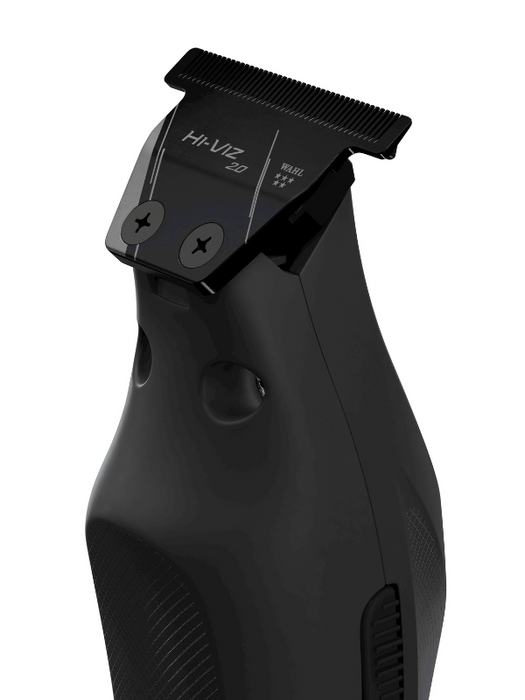 Wahl HI-VIZ Nightshade trimmer angled view showing hybrid T-blade and slim neck