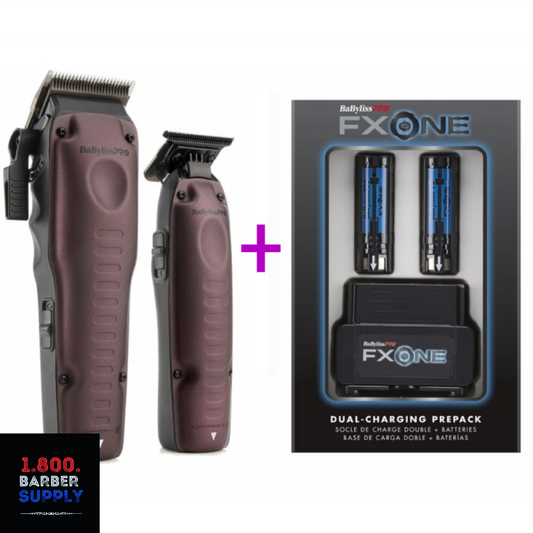 #FX129PTO BABYLISSPRO FXONE LO-PRO PURPLE CLIPPER & TRIMMER COMBO - TOOL ONLY W/ FREE DUAL BATTERY CHARGER & 2 BATTERIES