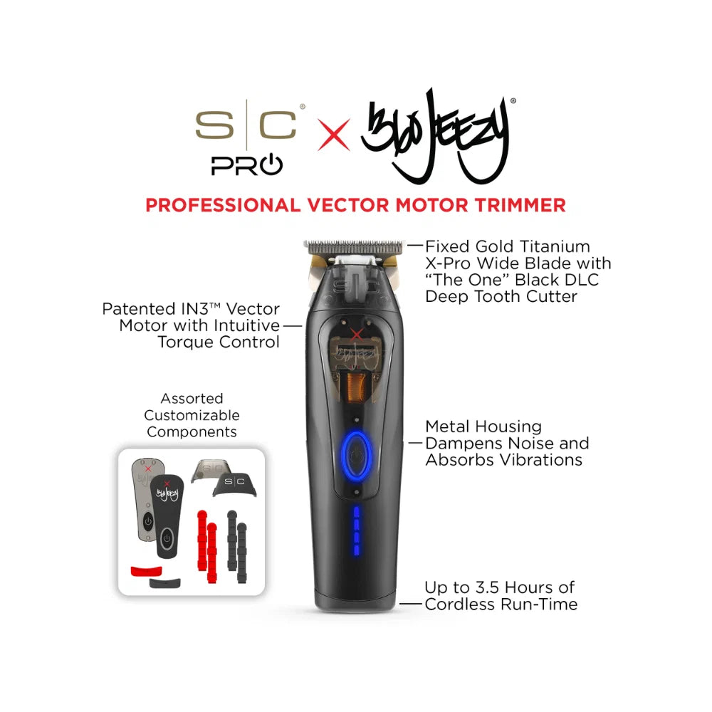 StyleCraft 360 Jeezy SC423B trimmer feature graphic and accessories
