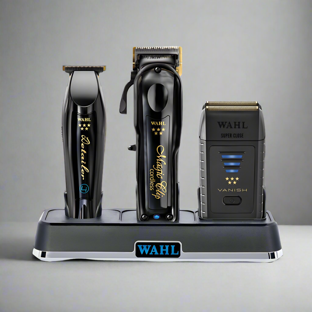 WAHL CORDLESS BARBER COMBO & VANISH SHAVER W/ FREE WAHL POWER STATION