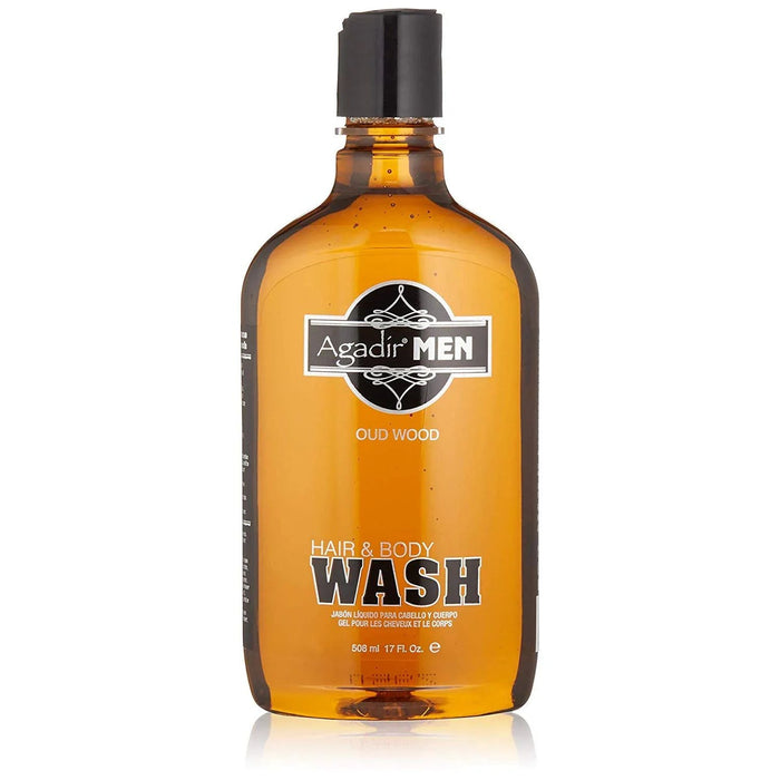Amber Agadir Men Oud Wood Hair and Body Wash 17 oz bottle
