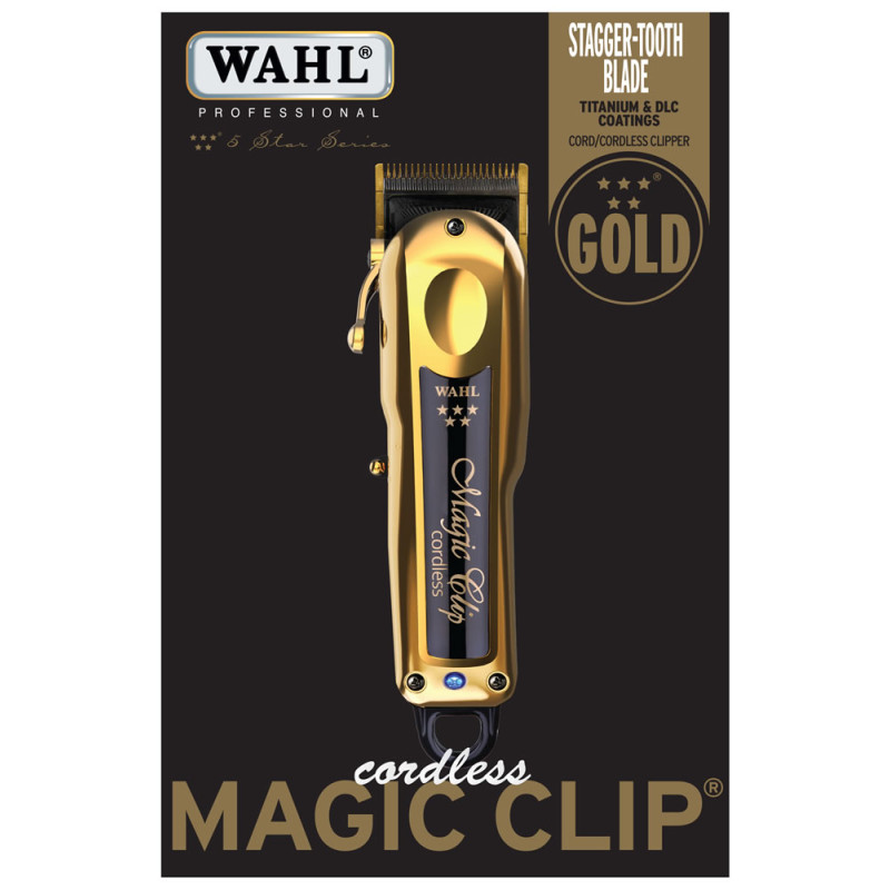 #8148-700 WAHL 5-STAR CORDLESS MAGIC CLIP GOLD W/ FREE BLADE & CHARGING STAND