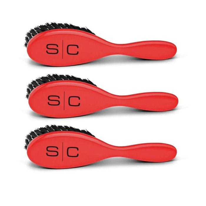 Three red StyleCraft Fresh Cut brushes with soft oval bristles