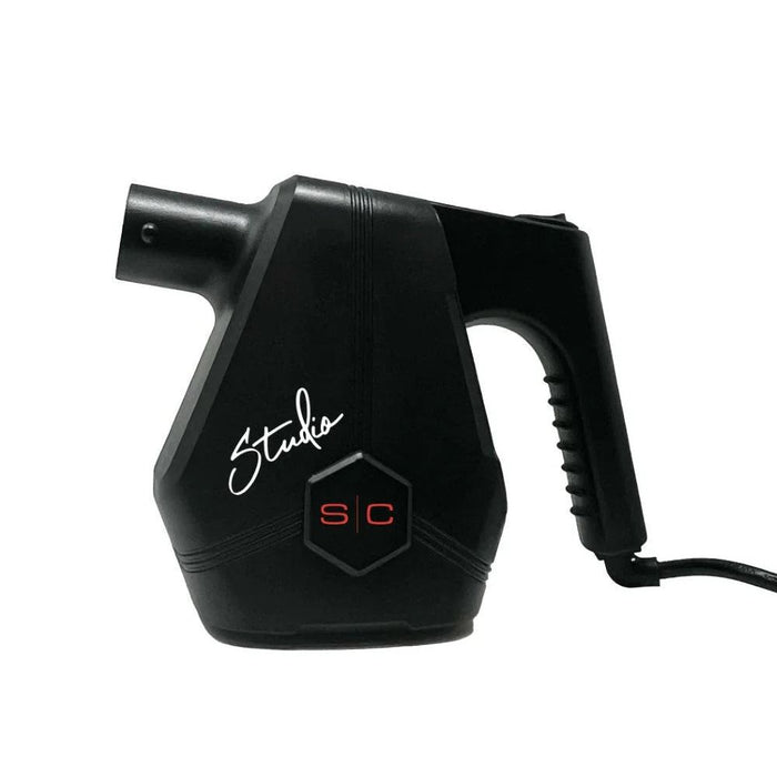 Black StyleCraft SC333B Studio corded barbershop blower, side view