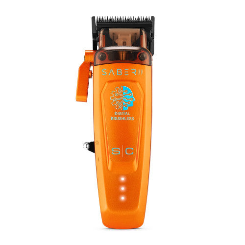 Orange StyleCraft Saber 2.0 SC617O cordless clipper, front view