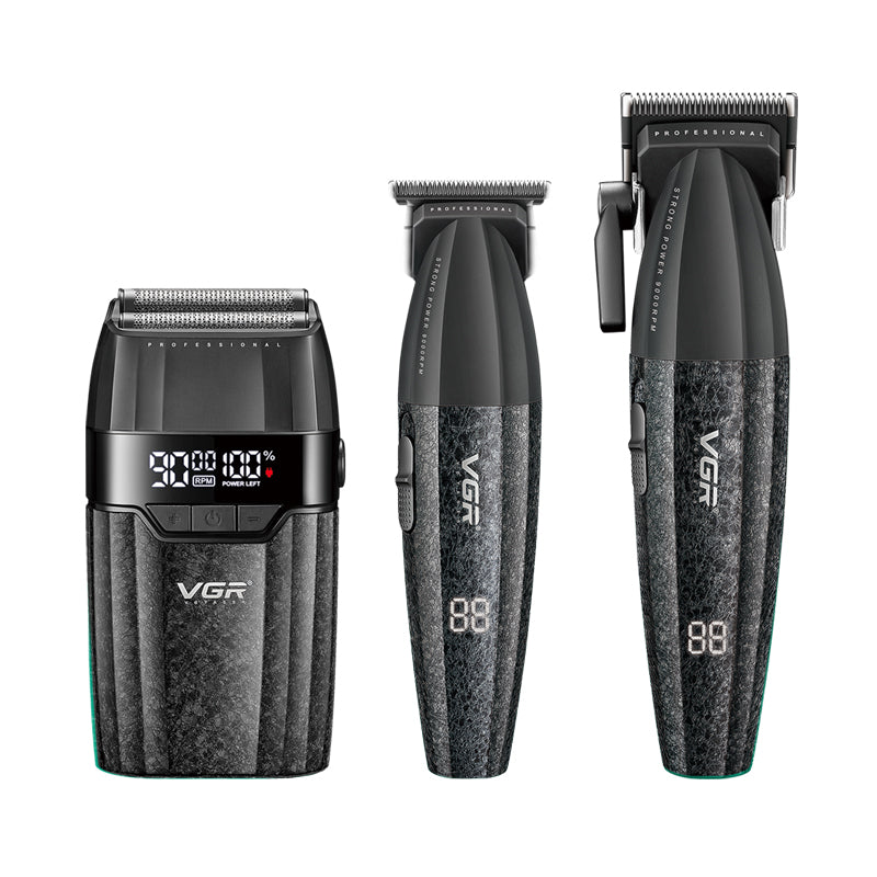 VGR V-640S3 Pro Clipper, Trimmer & Shaver Trio | Black — product view