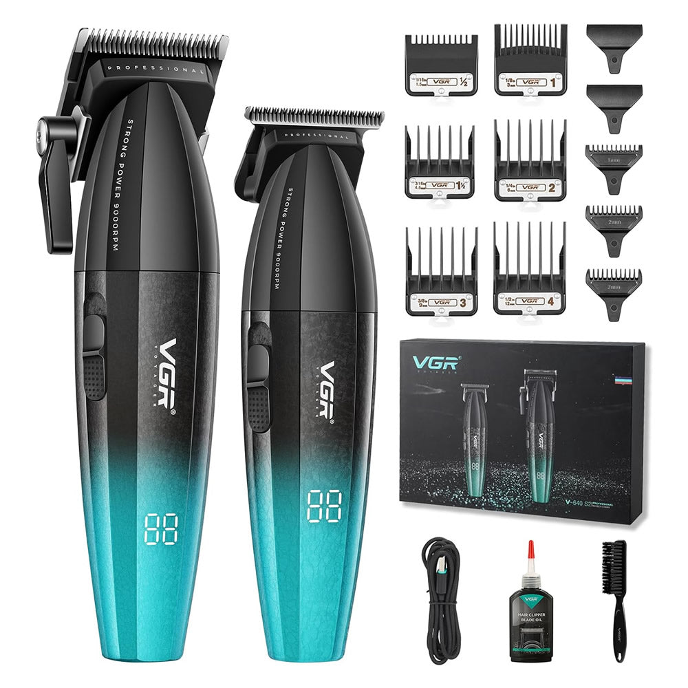 VGR V-640S2 Pro Clipper & Trimmer Combo | Green — additional view
