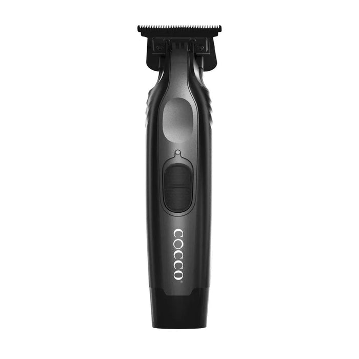 Black Cocco Veloce Pro cordless trimmer shown from front and rear