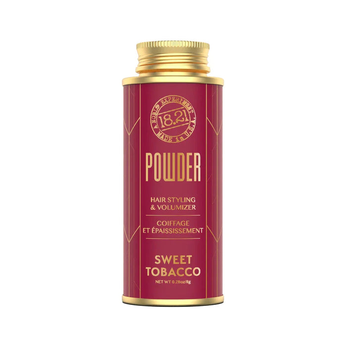 Red 18.21 Sweet Tobacco Hair Powder 0.28 oz bottle with gold cap