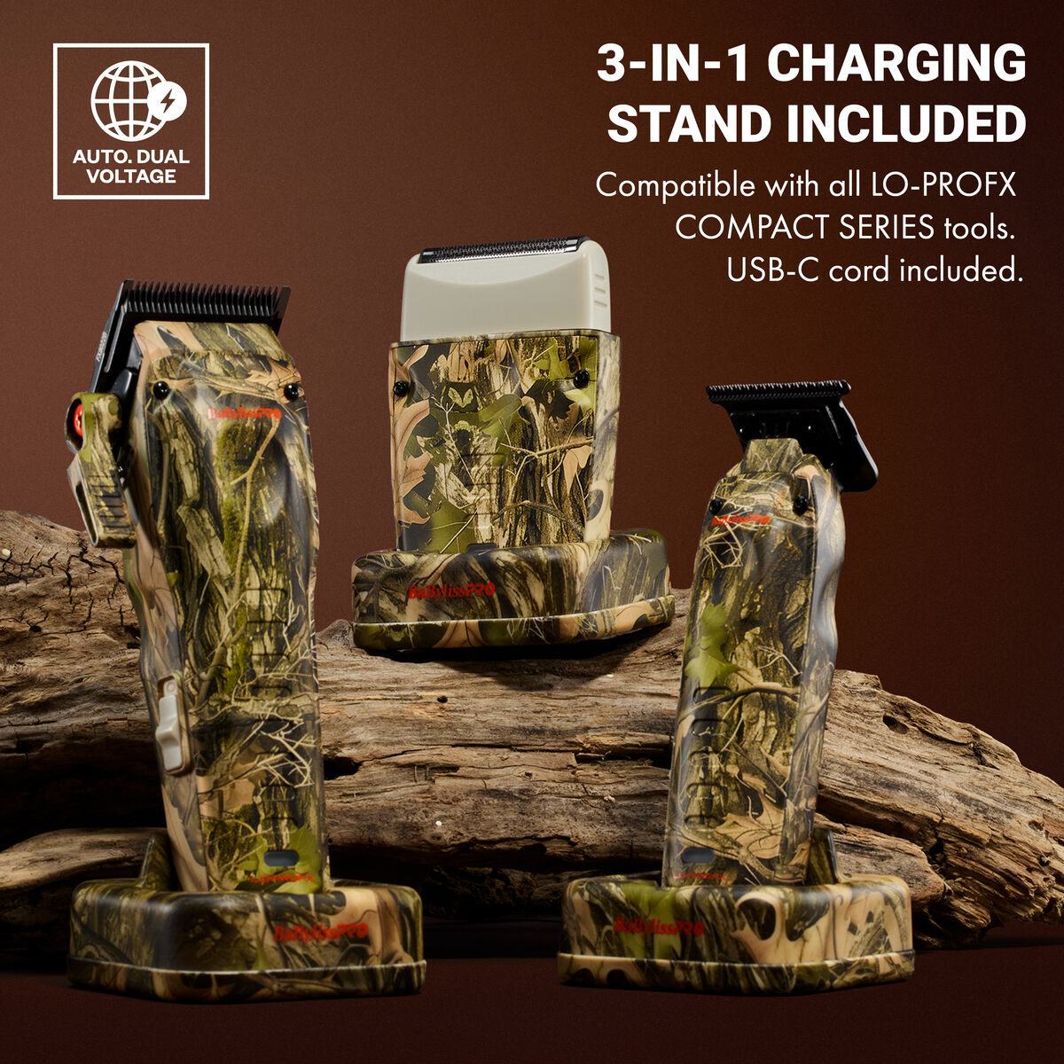 BaBylissPRO FXLPFS1CAM Compact Camo Single-Foil Shaver — matching camo collection; tools sold separately