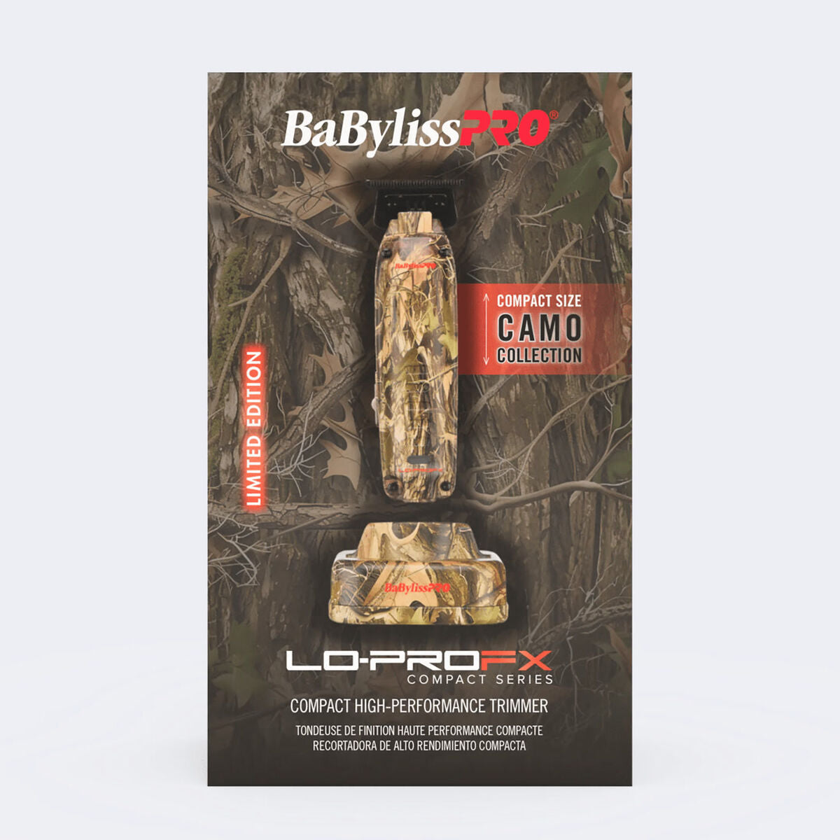 BaBylissPRO FX72CAM Compact Camo Trimmer — retail box