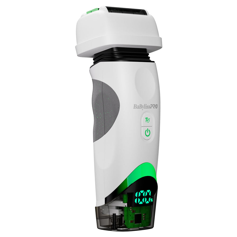 BaBylissPRO x Tomb45 White Double-Foil Shaver #FXT45FSTW — detail and supplied package view 2