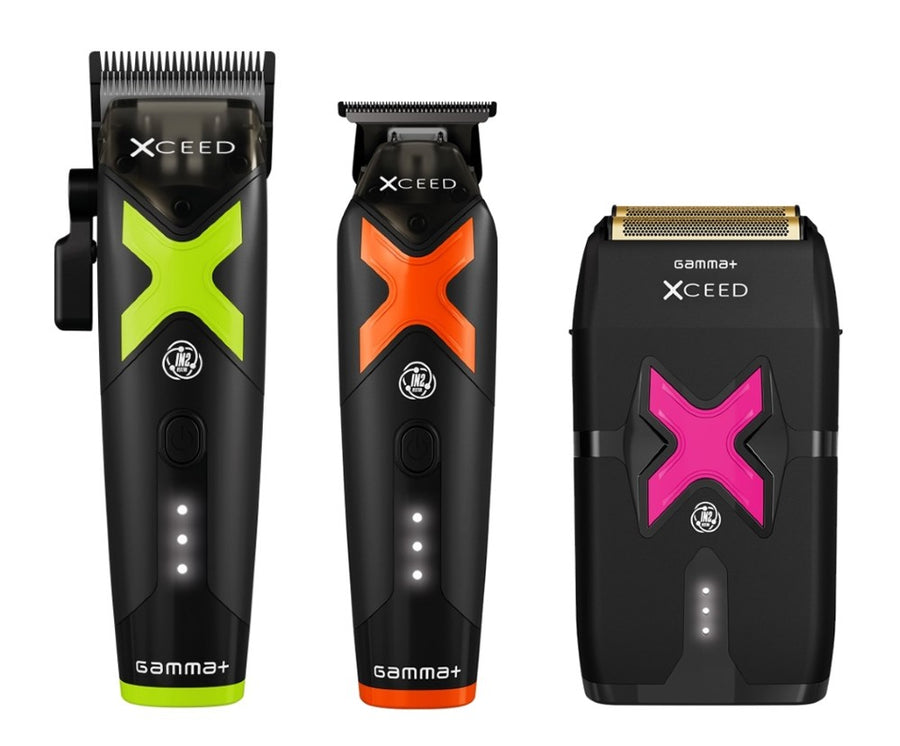 Gamma+ Xceed Trio — Clipper, Trimmer & Shaver — front or supplied-set view